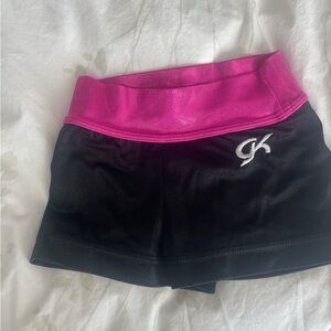 GK Black Active Shorts with Hot Pink Foldover Waistband